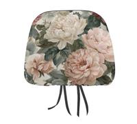 Jubonexis Peony and Rose - Copripoggiatesta per auto, 2 pezzi, elastico, confortevole, per donne e uomini, universale, si adatta alla maggior parte delle auto, furgoni, SUV, camion, accessori