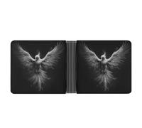 Jubonexis Phoenix Rising from The Ashes - Portafoglio bifold in morbida pelle PU bianco e nero, portamonete, porta carte di credito, sottile, per uomini e donne