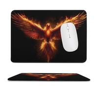 Jubonexis Phoenix - Tappetino per mouse con ali che scorrono le fiamme, piccoli tappetini per mouse da ufficio per scrivania e laptop, con base in gomma antiscivolo, tappetino per mouse da gioco