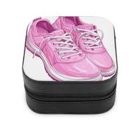 Jubonexis Piccola scatola di gioielli rosa scarpe da golf portatile in pelle PU mini display scatole porta gioielli da viaggio per le donne