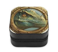 Jubonexis Piccolo portagioie con testa di dinosauro, portatile, in pelle PU, mini espositore, da viaggio, per donne