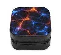 Jubonexis Piccolo portagioie luminoso sentieri astratti web toni del fuoco portatile in pelle PU mini display scatole di immagazzinaggio scatole di gioielli da viaggio per le donne