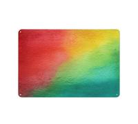Jubonexis Pittura ad acquerello di Natale rosso verde oro latta segni di metallo decorazioni da parete per bar pub club caffetteria fattoria bianco 20 x 30 cm