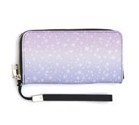 Jubonexis Pochette lunga in pelle PU color lavanda pastello viola e bianco scintillante, portamonete, porta carte di credito, porta carte di credito e denaro per donne e uomini