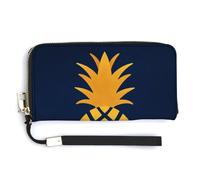 Jubonexis Pochette lunga in pelle PU con ananas semplice e piatta, portamonete, porta carte di credito, porta carte di credito e denaro per donne e uomini, bianco, 20.0*10.5cm