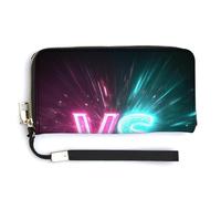 Jubonexis Pochette lunga in pelle PU con lettere VS, portamonete e carte di credito, porta carte di credito e denaro per donne e uomini