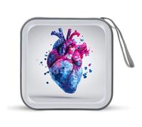 Jubonexis Poligonale Esagono Art of Heart CD Caso DVD Storage Case Portatile per Auto Casa Viaggio