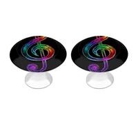 Jubonexis Pomelli rotondi a otto note, colore arcobaleno, per cassetti, armadietti, con viti, 2 pezzi, pomelli per cassetti, cassettiere, decorazione per armadio, casa, ufficio, cucina