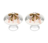 Jubonexis Pomelli rotondi con motivo fantasma con fiocco beige per cassetti, maniglie con viti, 2 pezzi, pomelli per cassettiera, decorazione per armadio, casa, ufficio, cucina