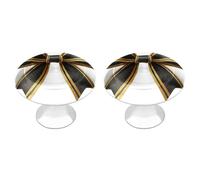 Jubonexis Pomelli rotondi con nastro natalizio ad acquerello, nero e oro, con viti, 2 pezzi, per cassetti, cassettiere, armadi, casa, ufficio, cucina