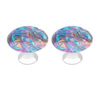 Jubonexis Pomelli rotondi con sfumature olografiche in lamina metallizzata arcobaleno per cassetti e armadietti, con viti, 2 pezzi, pomelli per cassettiera, decorazione per armadio, casa, ufficio