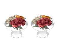 Jubonexis Pomelli rotondi con viti, 2 pezzi, con calendula, narciso, rosa, garofano, per cassetti, armadi, casa, ufficio, cucina