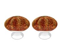 Jubonexis Pomelli rotondi con viti a forma di zucca con motivo leopardato, 2 pezzi, pomelli per cassettiera, decorazione per armadio, casa, ufficio, cucina