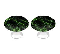 Jubonexis Pomelli rotondi in marmo verde fluo nero con viti, 2 pezzi, pomelli per cassetti e comò, decorazione per armadio, casa, ufficio, cucina