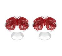 Jubonexis Pomelli rotondi in pizzo rosso a farfalla per cassetti e armadietti, con viti, 2 pezzi, pomelli per cassetti e cassettiere, decorazione per armadio, casa, ufficio, cucina