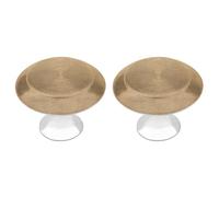 Jubonexis Pomelli rotondi in tela beige marrone con viti, 2 pezzi, pomelli per cassetti e comò, decorazione per armadio, casa, ufficio, cucina
