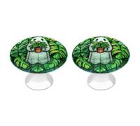 Jubonexis Pomelli rotondi per cassetti con foglie tropicali in vaso fantasma, con viti, 2 pezzi, pomelli per cassettiera, decorazione per armadio, casa, ufficio, cucina