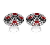 Jubonexis Pomelli rotondi per cassetti e armadietti con motivo floreale russo, con viti, 2 pezzi, per cassetti, cassettiere, armadi, casa, ufficio, cucina
