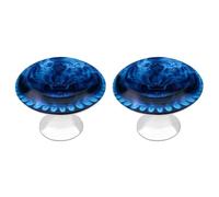 Jubonexis Pomelli rotondi per cassetti e armadietti con motivo tigre blu a gas, con viti, 2 pezzi, pomelli per cassettiera, decorazione per armadio, casa, ufficio, cucina