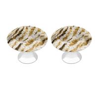 Jubonexis Pomelli rotondi per cassetti e armadietti, con viti, 2 pezzi, con pelle di tigre, color crema, decorazione per armadio, armadio, casa, ufficio, cucina