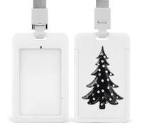 Jubonexis Porta badge identificativo a forma di albero di Natale, con clip retrattile, per proteggere il nome, per lavoro, ufficio, dottore, infermiere