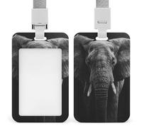 Jubonexis Porta badge identificativo a forma di elefante, con clip retrattile, per proteggere il nome, per lavoro, ufficio, dottore, infermiere