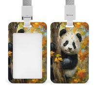 Jubonexis Porta badge identificativo a forma di panda con clip retrattile, per proteggere il nome, per lavoro, ufficio, dottore, infermiere