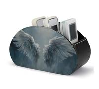 Jubonexis Porta telecomandi con 5 scomparti, in pelle, con ali d'angelo che si illuminano in inverno, organizer da scrivania