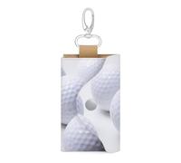 Jubonexis Portachiavi con palline da golf multiple in pelle PU, porta carte d'identità, portachiavi, per uomini e donne