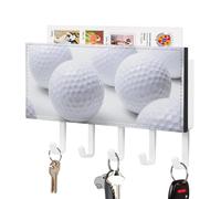 Jubonexis Portachiavi con palline da golf multiple per organizer da parete con 5 ganci portachiavi in acrilico per ingresso a casa e ufficio