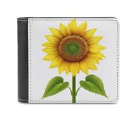 Jubonexis Portafoglio bifold in morbida pelle PU con girasole rivolto verso il cielo, portamonete, porta carte di credito, portafoglio sottile resistente per uomini e donne