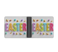 Jubonexis Portafoglio bifold in morbida pelle PU con lettere grassette pasquali tipografia, portamonete, porta carte di credito, sottile, per uomini e donne