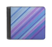 Jubonexis Portafoglio bifold in morbida pelle PU con linee astratte blu e viola, portamonete, porta carte di credito, portafoglio sottile per uomini e donne