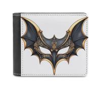 Jubonexis Portafoglio bifold in morbida pelle PU con maschera da pipistrello, portamonete, porta carte di credito, porta carte di credito sottile, per uomini e donne