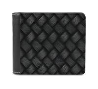 Jubonexis Portafoglio bifold in morbida pelle PU con motivo strutturato nero, portamonete e carte di credito, porta carte di credito sottile, per uomini e donne