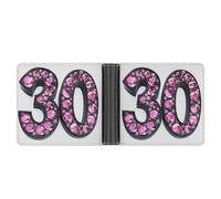 Jubonexis Portafoglio bifold in morbida pelle PU con numero 30 rosa fluo nero con diamanti, portamonete e carte di credito, sottile, per uomini e donne