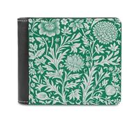 Jubonexis Portafoglio bifold in morbida pelle PU verde e bianco con ritagli di carta piatta, portamonete e pass di credito, porta carte di credito sottile, per uomini e donne