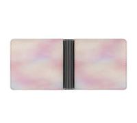 Jubonexis Portafoglio bifold morbido rosa pastello e rosa scuro arcobaleno in morbida pelle PU, portamonete e carte di credito, porta carte di credito sottile, per uomini e donne