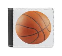 Jubonexis Portafoglio bifold semplice da basket su morbida pelle PU bianca, portamonete porta carte di credito, porta carte di credito sottile, per uomini e donne