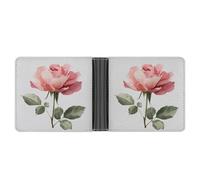 Jubonexis Portafoglio con petali di rosa, acquerello, in morbida pelle PU, portamonete e carte di credito, resistente, porta carte di credito, sottile, per uomini e donne