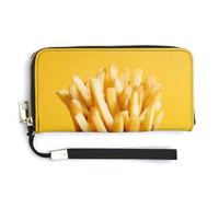 Jubonexis Portafoglio lungo bifold con patatine fritte in una scatola di carta in pelle PU, portamonete, porta carte di credito, porta carte di credito per donne e uomini