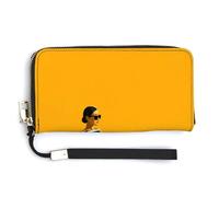 Jubonexis Portafoglio lungo bifold da donna che prende il sole su asciugamano a righe minimalista in pelle PU, portamonete, porta carte di credito, porta carte di credito per donne e uomini