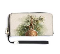 Jubonexis Portafoglio lungo bifold in pelle PU con campanella di rame vintage, portamonete, porta carte di credito, porta carte di credito per donne e uomini