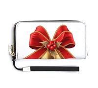 Jubonexis Portafoglio lungo bifold in pelle PU con campanella dorata, portamonete, porta carte di credito, porta carte di credito per donne e uomini