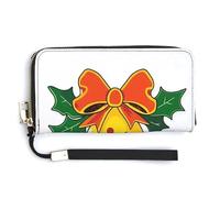 Jubonexis Portafoglio lungo bifold in pelle PU con campanella gialla in stile cartone animato, portamonete, porta carte di credito, porta carte di credito e denaro per donne e uomini