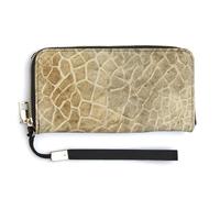 Jubonexis Portafoglio lungo bifold in pelle PU con motivo astratto con sci di coccodrillo, portamonete, porta carte di credito, porta carte di credito e denaro per donne e uomini