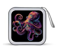 Jubonexis Psychedelic Octopus Custodia CD DVD Custodia Portatile per Auto Casa Viaggio