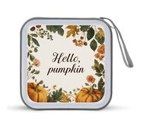 Jubonexis Pumpkins Fall Leaves Flowers CD Case DVD Storage Case Portable per auto casa viaggio