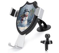 Jubonexis Pupazzo di neve che tiene un ramo di agrifoglio supporto per telefono auto supporto triangolo clip base per bocchetta dell'aria supporto per telefono cellulare accessori automobilistici per