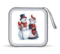 Jubonexis Pupazzo di neve e sua moglie rosso uccello CD DVD custodia portatile per auto casa viaggio